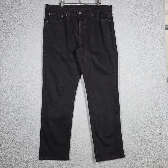 Levis Jeans Mens Size 36x32 Black Dark Wash Athletic Tapered Denim Stretch - Picture 1 of 10